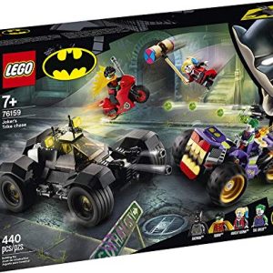 LEGO DC Batman Joker’s Trike Chase 76159 Super-Hero Cars and Motorcycle Playset, Mini Shooting Batmobile Toy, for Fans of Batman, Robin, The Joker and Harley Quinn, New 2020 (440 Pieces)