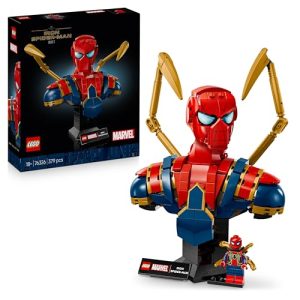 LEGO Marvel Iron Spider-Man Bust – Display Model Building Set for Adults incl. 2 Movable Arms, a Rotating Head & a Super Hero Minifigure – Collectible Avengers Gift for Fans – 76326