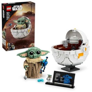 LEGO Star Wars 75403 Grogu with Hover Pram Building Toy Set, Collectible Character Figure for The Mandalorian TV Show Fans, Display Gift Idea for 10+ Year Old Boys & Girls