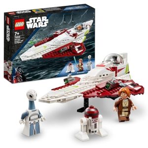 LEGO Star Wars Obi-Wan Kenobi’s Jedi Starfighter, Buildable Toy for 7 Plus Year Old Boys & Girls, with Taun We Minifigure, Droid Figure and Lightsaber, Attack of the Clones Set, Gift Idea 75333