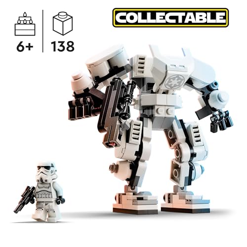 LEGO Star Wars Stormtrooper Mech Set, Buildable Action Figure Model with Jointed Parts, Minifigure Cockpit and Large Stud-Shooter, Collectible Toy for Kids Aged 6 and Up 75370 - Image 4
