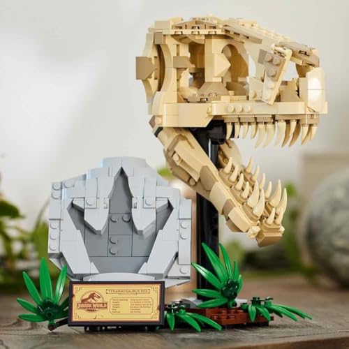 LEGO Jurassic World Dinosaur Fossils: T. rex Skull Toy for 9 Plus Year Old Boys, Girls & Kids, 3D Skeleton Model Kit with Opening Jaw and Display Stand, makes a Cool Dino Decoration, Gift Idea 76964 - Image 3