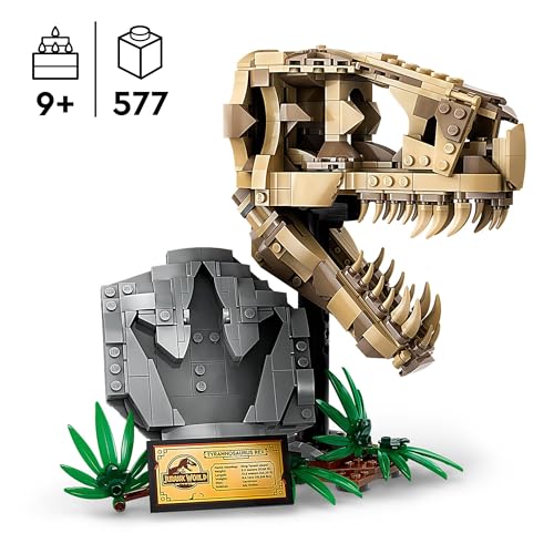 LEGO Jurassic World Dinosaur Fossils: T. rex Skull Toy for 9 Plus Year Old Boys, Girls & Kids, 3D Skeleton Model Kit with Opening Jaw and Display Stand, makes a Cool Dino Decoration, Gift Idea 76964 - Image 5