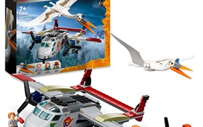 LEGO Jurassic World Quetzalcoatlus Plane Ambush 76947 Building Kit; Fun Toy Playset for Kids Aged 7 and Up, Featuring a Brick-Built Aeroplane, Pterosaur Figure and 3 Minifigures (306 Pieces)