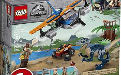 LEGO Jurassic World Velociraptor: Biplane Rescue Mission 75942, Dinosaur Toy for Preschool Kids, Featuring a Buildable Plane Toy, Posable Velociraptor, and Baby Raptor Delta, New 2020 (101 Pieces)